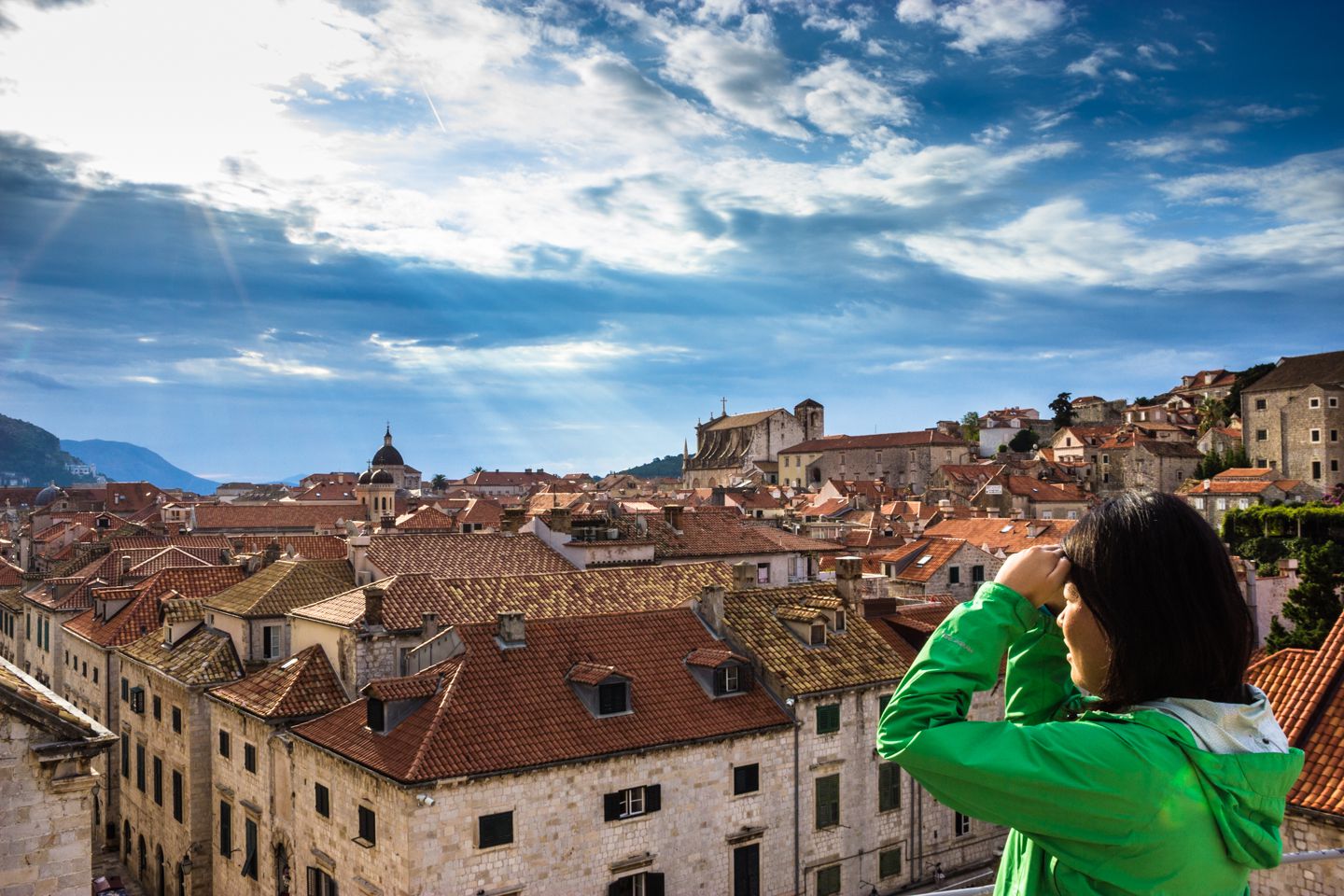 Julie overlooking Dubrovnik, Croatia