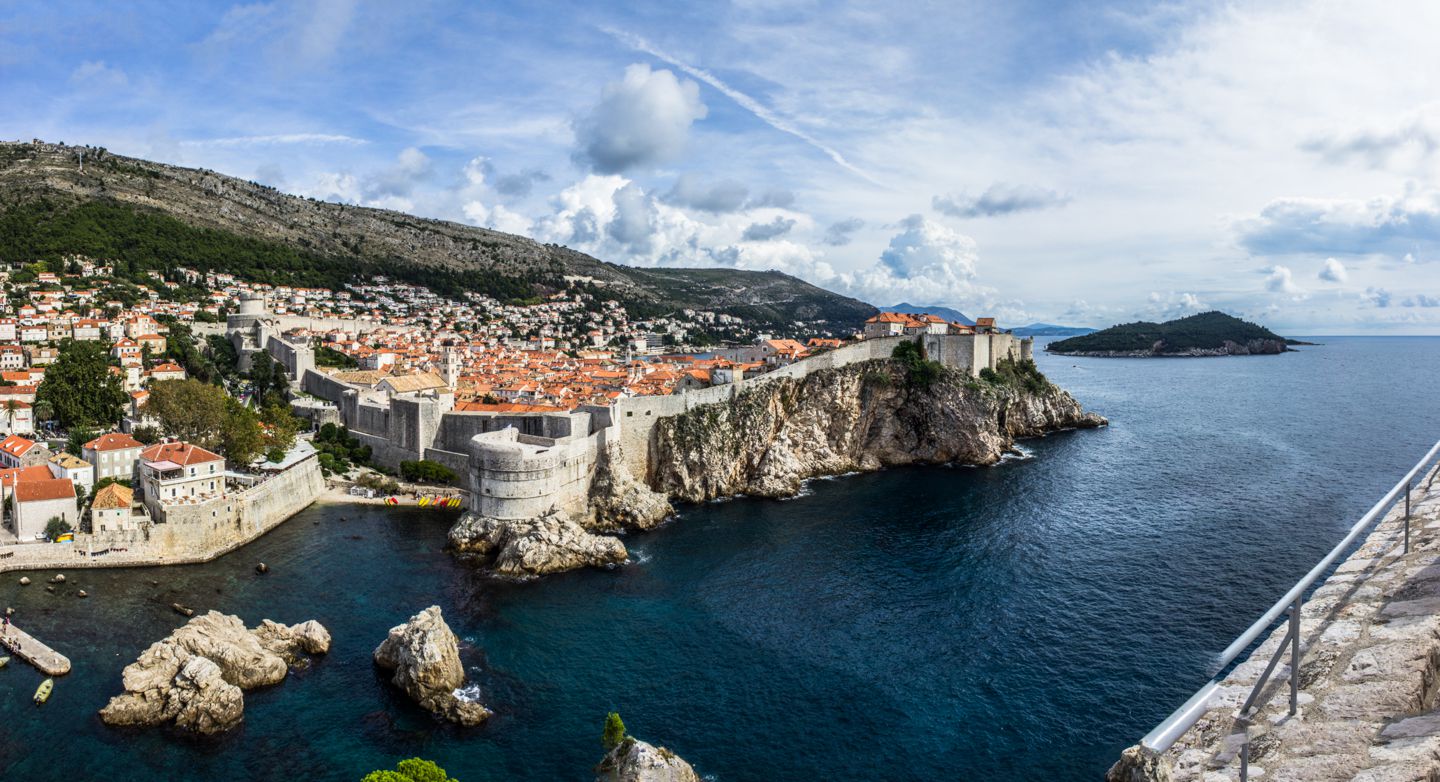 View of Dubrovnik walled city, Dubrovnik, Croatia