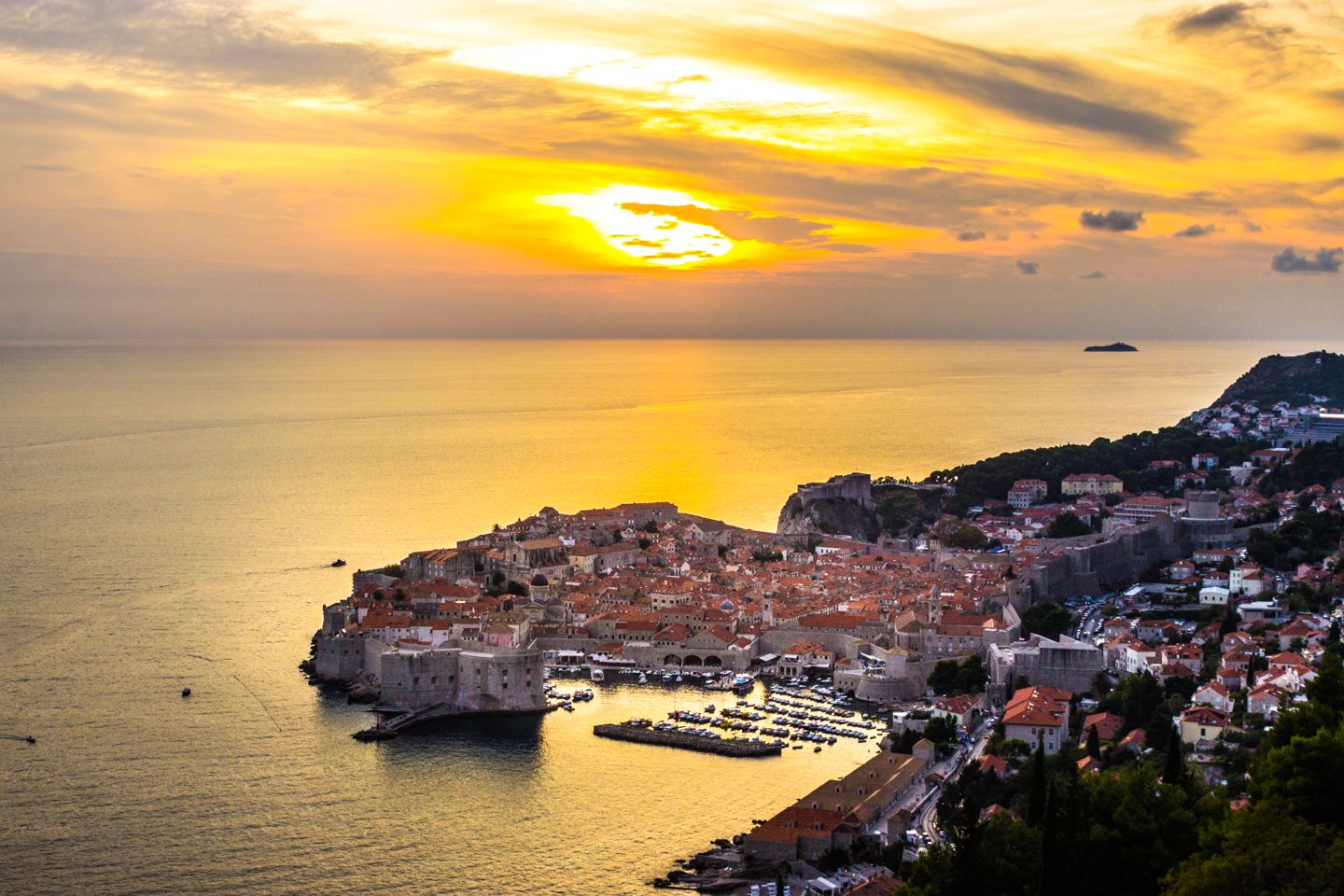 Sunset over Dubrovnik, Croatia