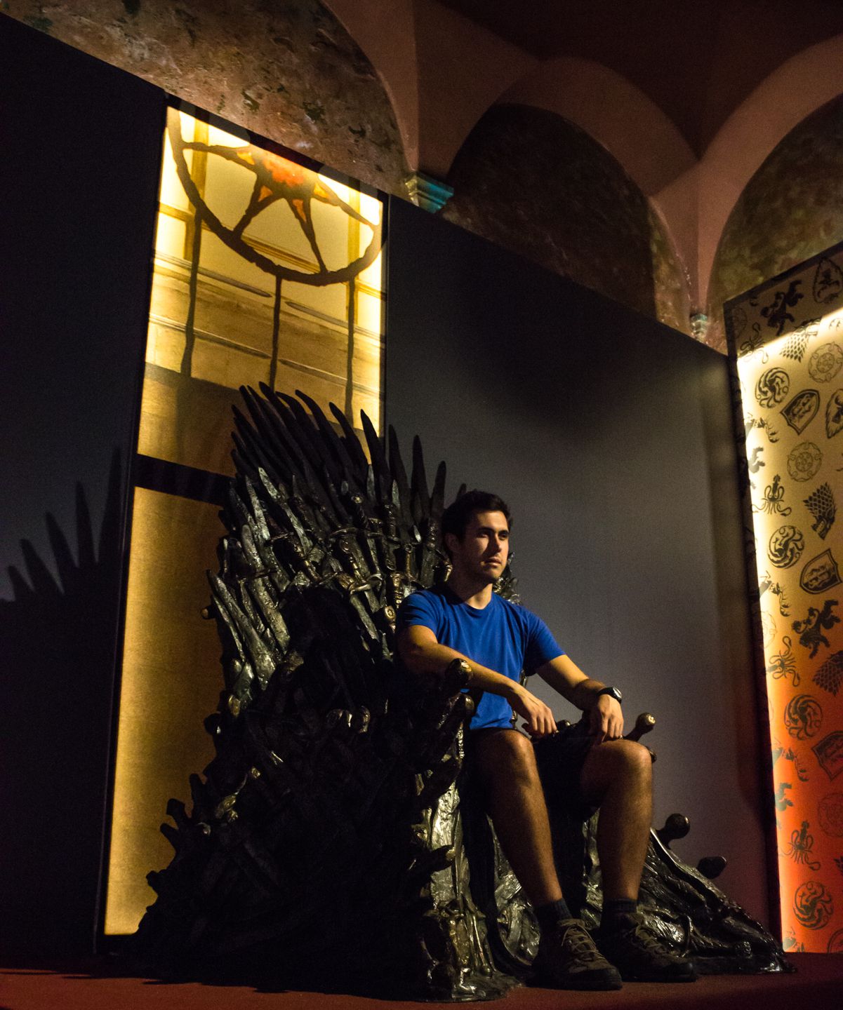 Carlos sitting on the Iron Throne, King's Landing (Dubrovnik), Croatia