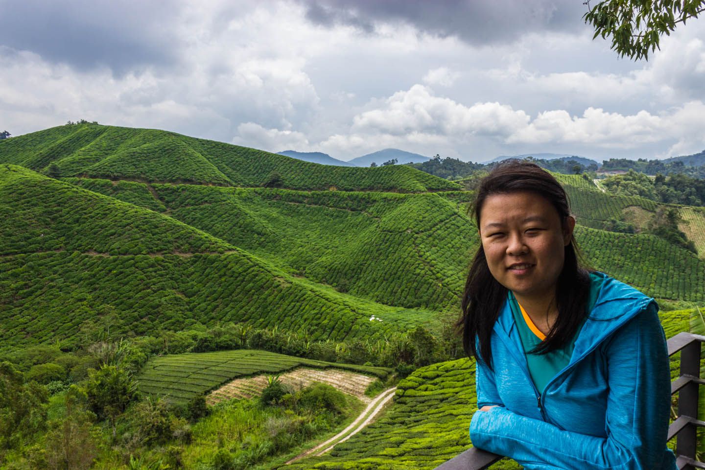 Julie at the tea plantations, Cameron Highlands, Malaysia
