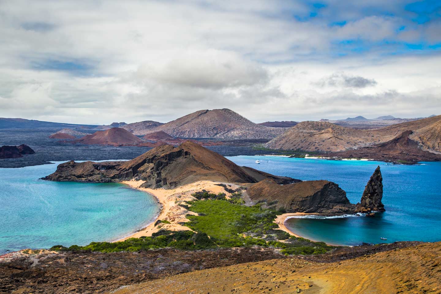 Stunning iconic view at the top of Bartolomé Island, Galápagos Islands, Ecuador