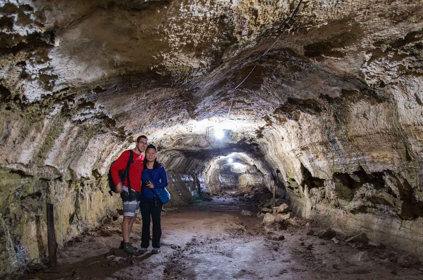 Julie and Carlos in the lava tubes, Santa Cruz Island, Galápagos Islands, Ecuador