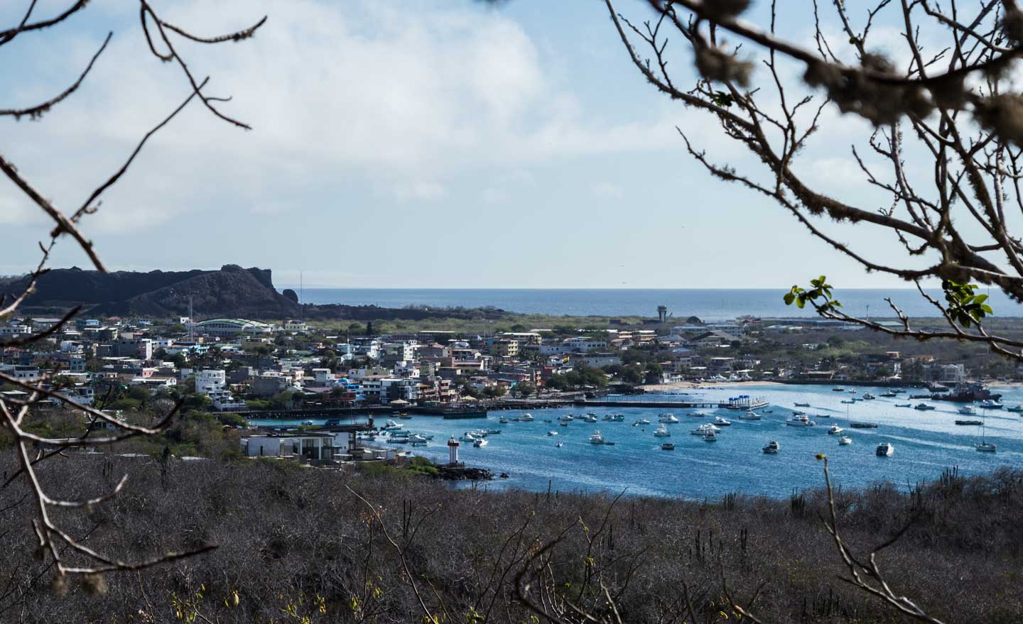 Overlooking Puerto Baquerizo Moreno from the path to Frigate Hill (Tijeretas), San Cristóbal, Galápagos Islands, Ecuador