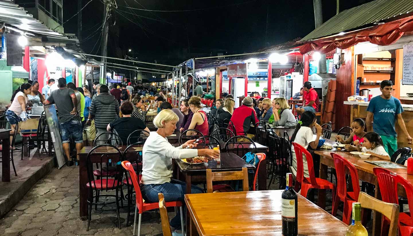 Night market in Puerto Ayora, Santa Cruz Island, Galápagos Islands, Ecuador