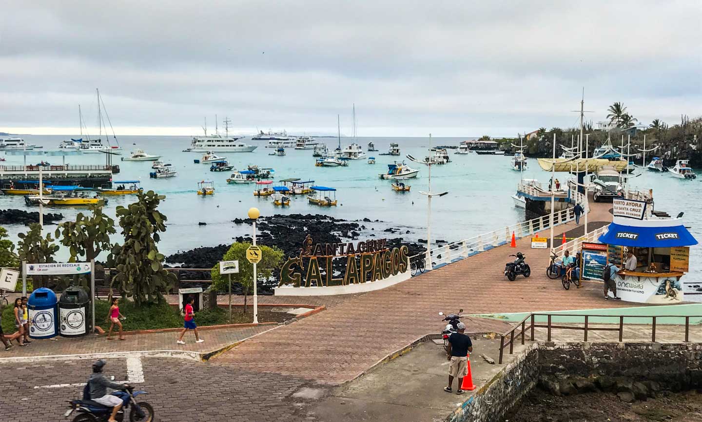 Main pier at Puerto Ayora, Santa Cruz Island, Galápagos Islands, Ecuador