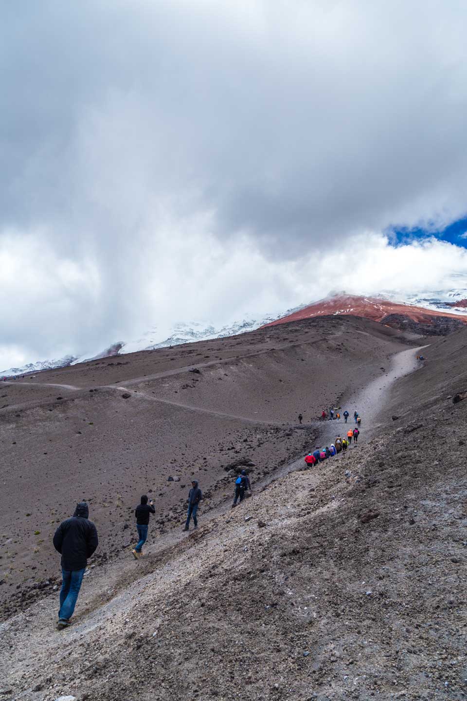 Climbing up to the Refugio José Rivas, Cotopaxi National Park, Ecuador