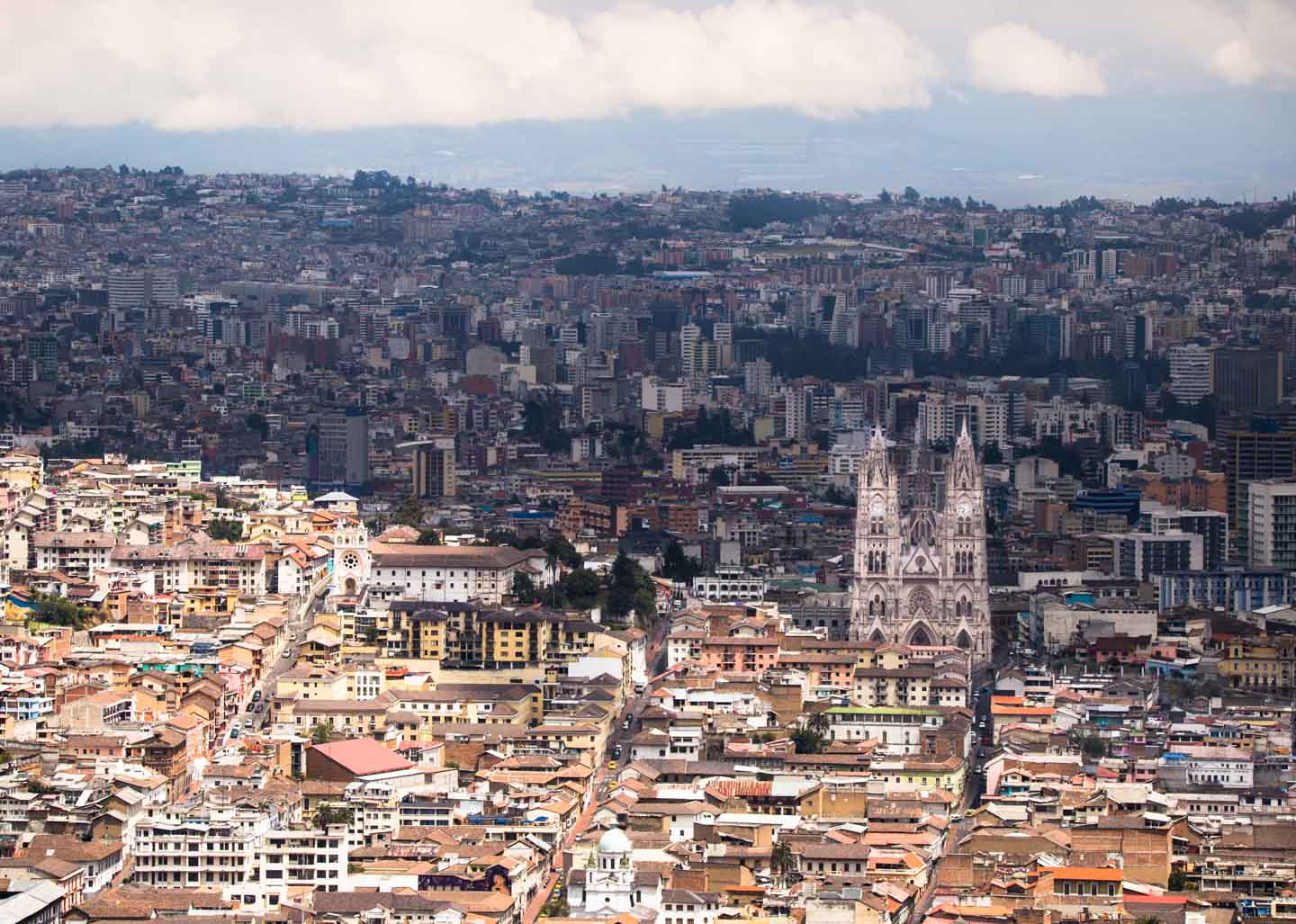 View of Quito Old Town from Panecillo, Quito, Ecuador