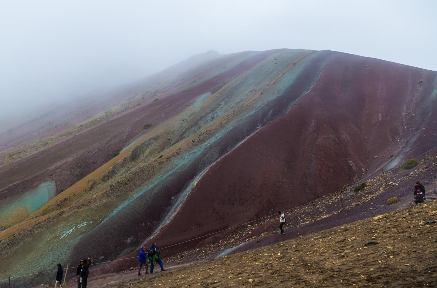 Different minerals create the colorful hues of Rainbow Mountain, Peru