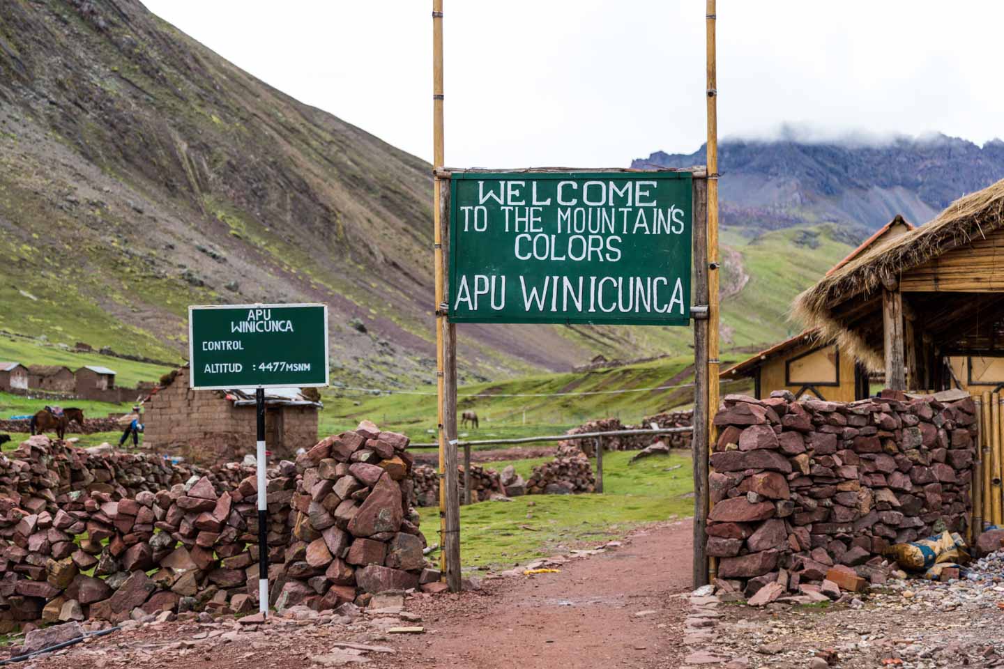 Entrance to Rainbow Mountain, Peru