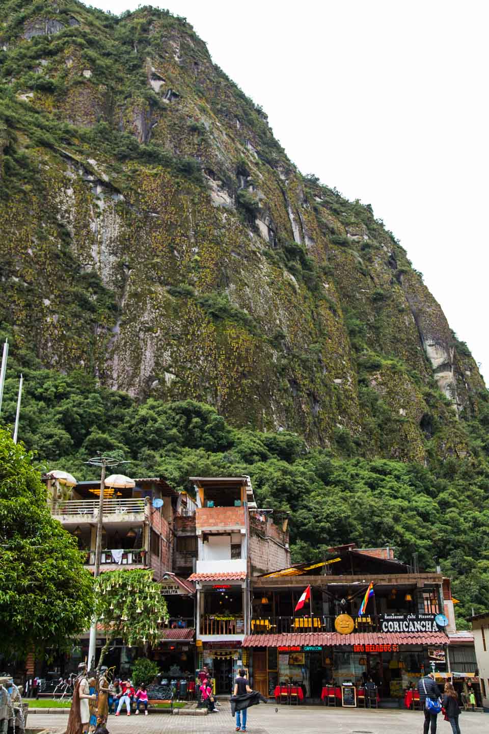 View from the main square in Aguas Calientes, Peru