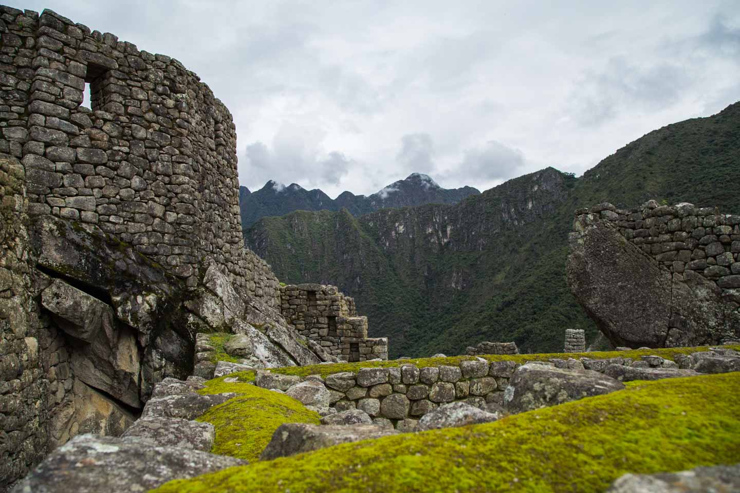 Outside the temple of the sun, Machu Picchu, Peru