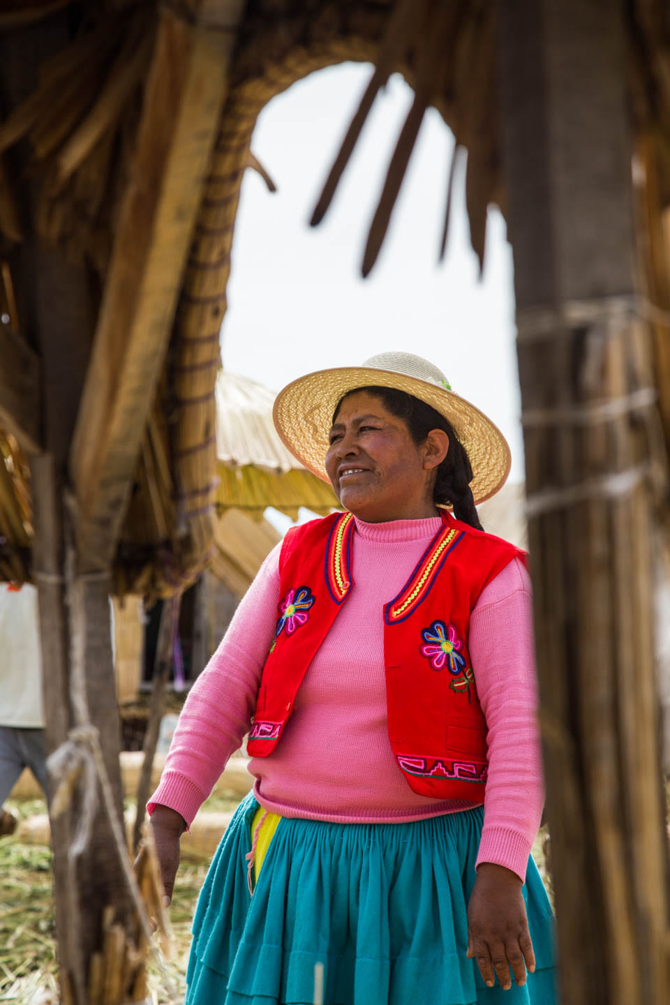 Olda Maria, our host during the visit to the Uros Islands, Lake Titicaca, Peru