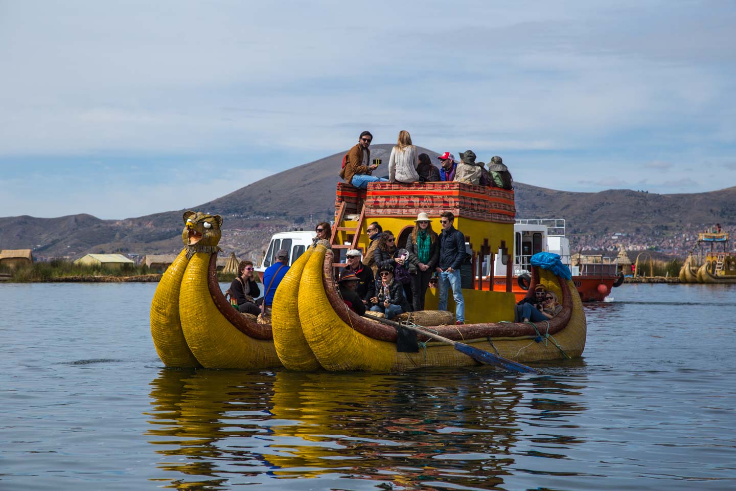 Reed boats, Uros Islands, Lake Titicaca, Peru