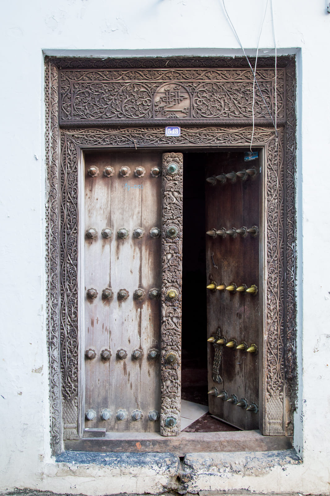 Carved door in Stone Town, Zanzibar