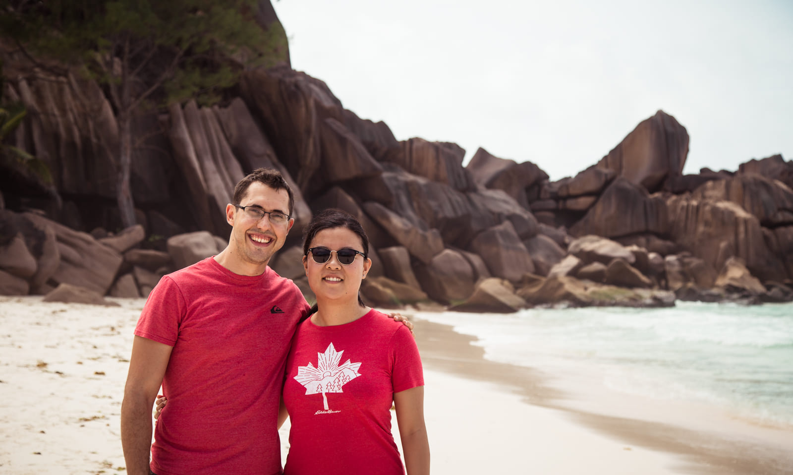 Julie & Carlos on Grand Anse, La Digue
