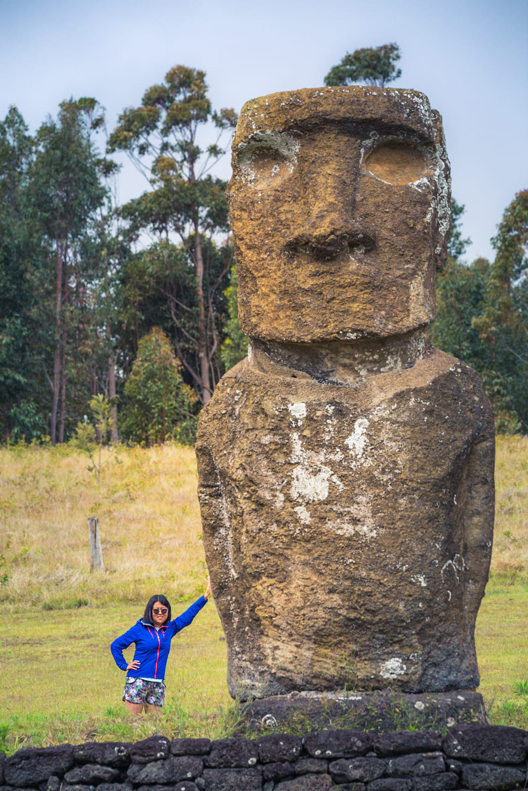 Julie at Ahu Akivi, Easter Island