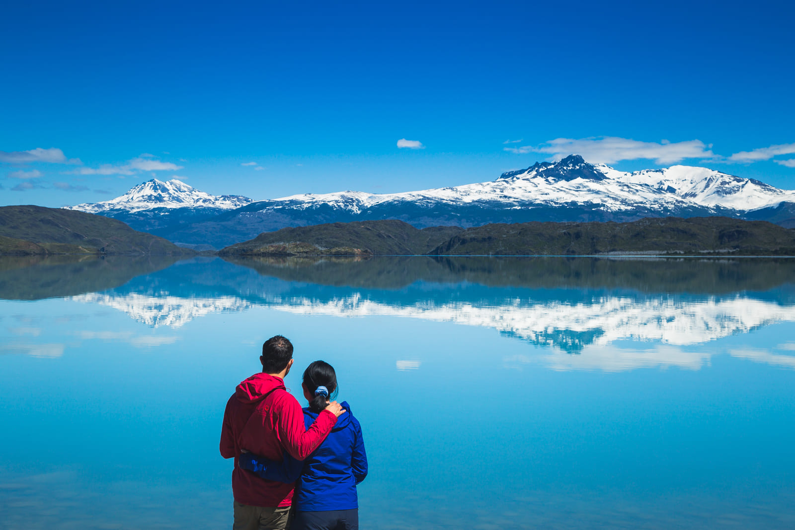 Julie and Carlos at Lake Nordenskjold, Torres del Paine.