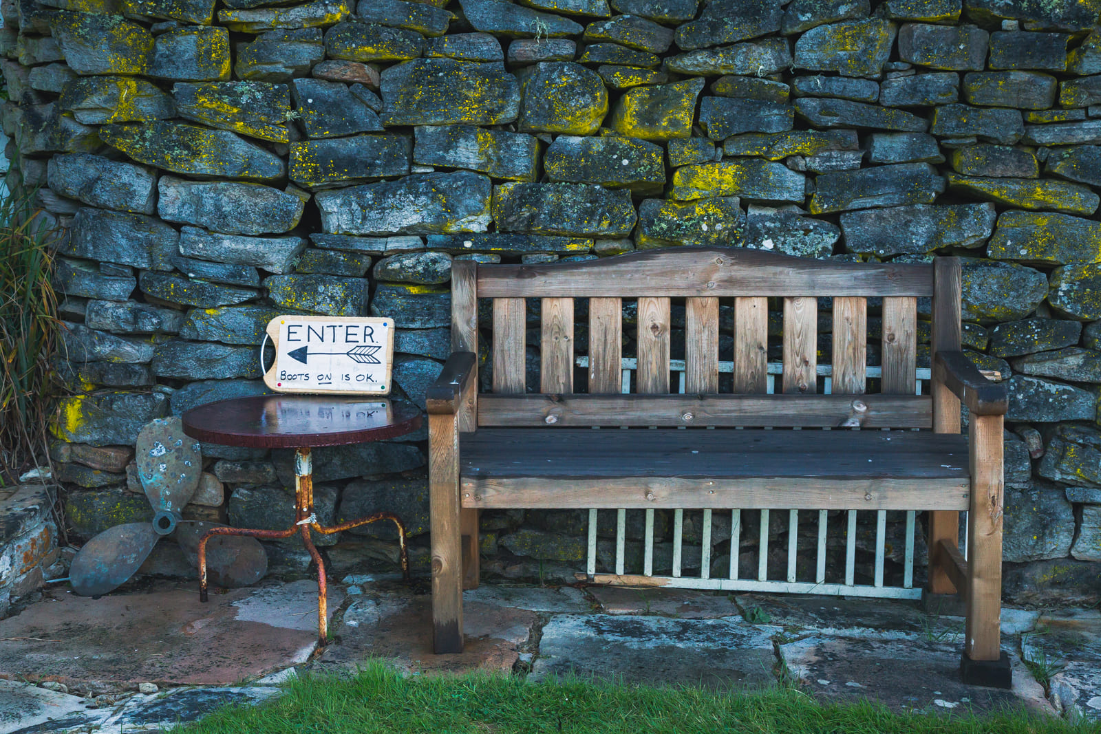 Entrance to the West Point Island home, Falklands