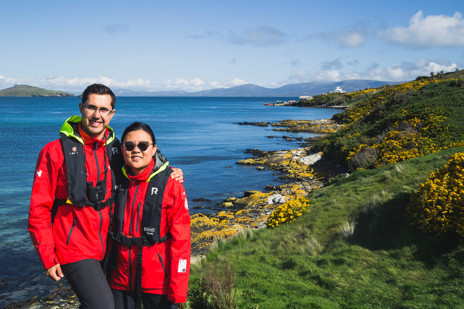 Julie and Carlos on Carcass Island, Falklands