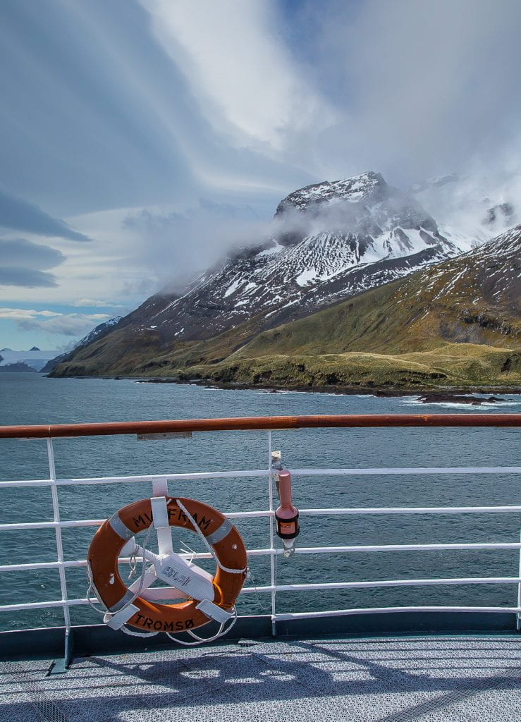 Sailing into King Haakon Bay, South Georgia