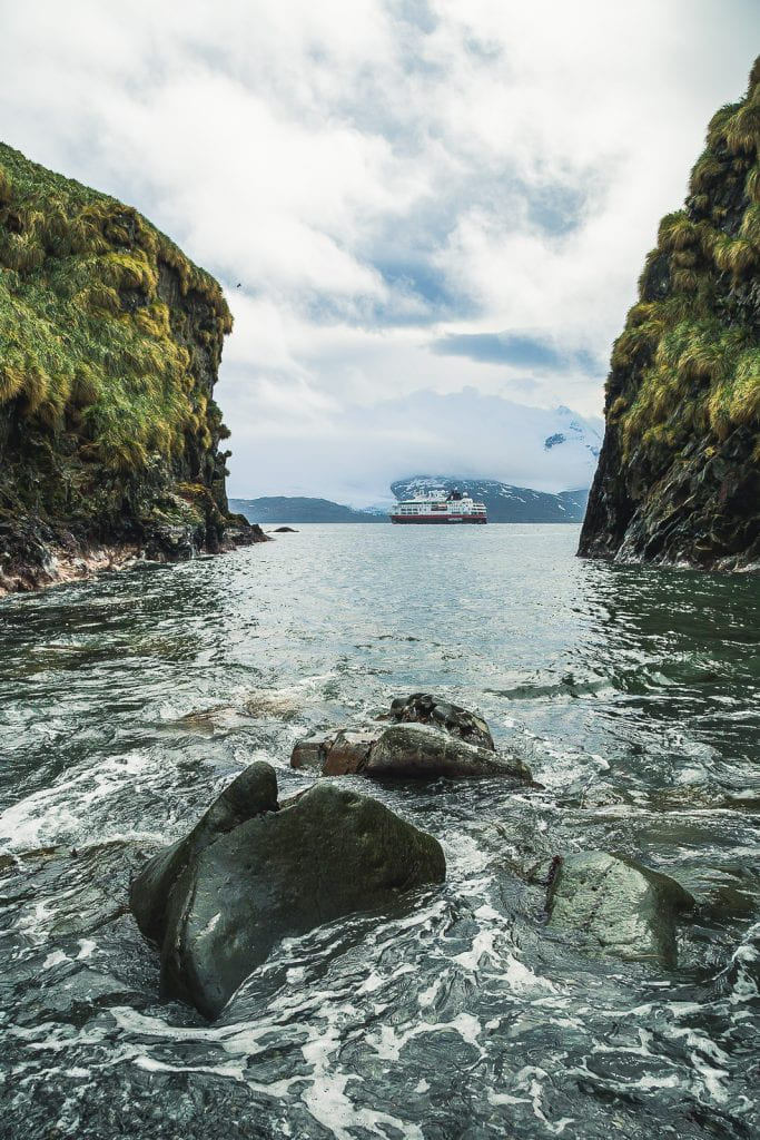 Narrow entrance to Cape Rosa, South Georgia
