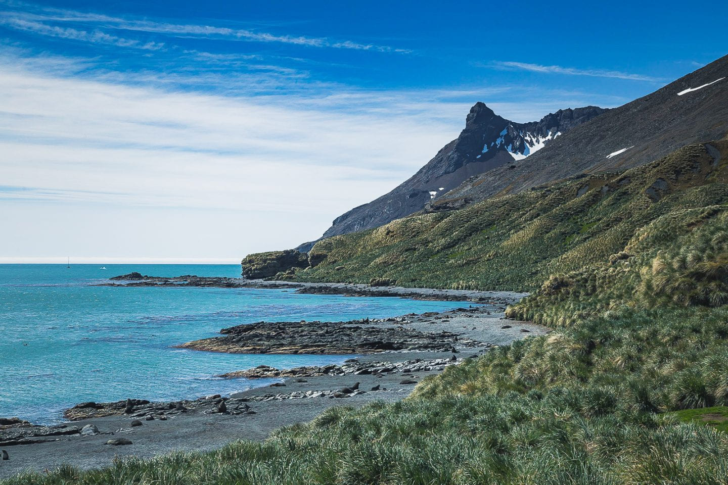 Weather clearing up in Fortuna Bay, South Georgia