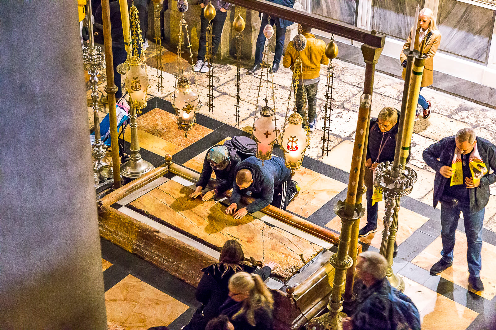Rock where Jesus' body was prepared for burial, Jerusalem