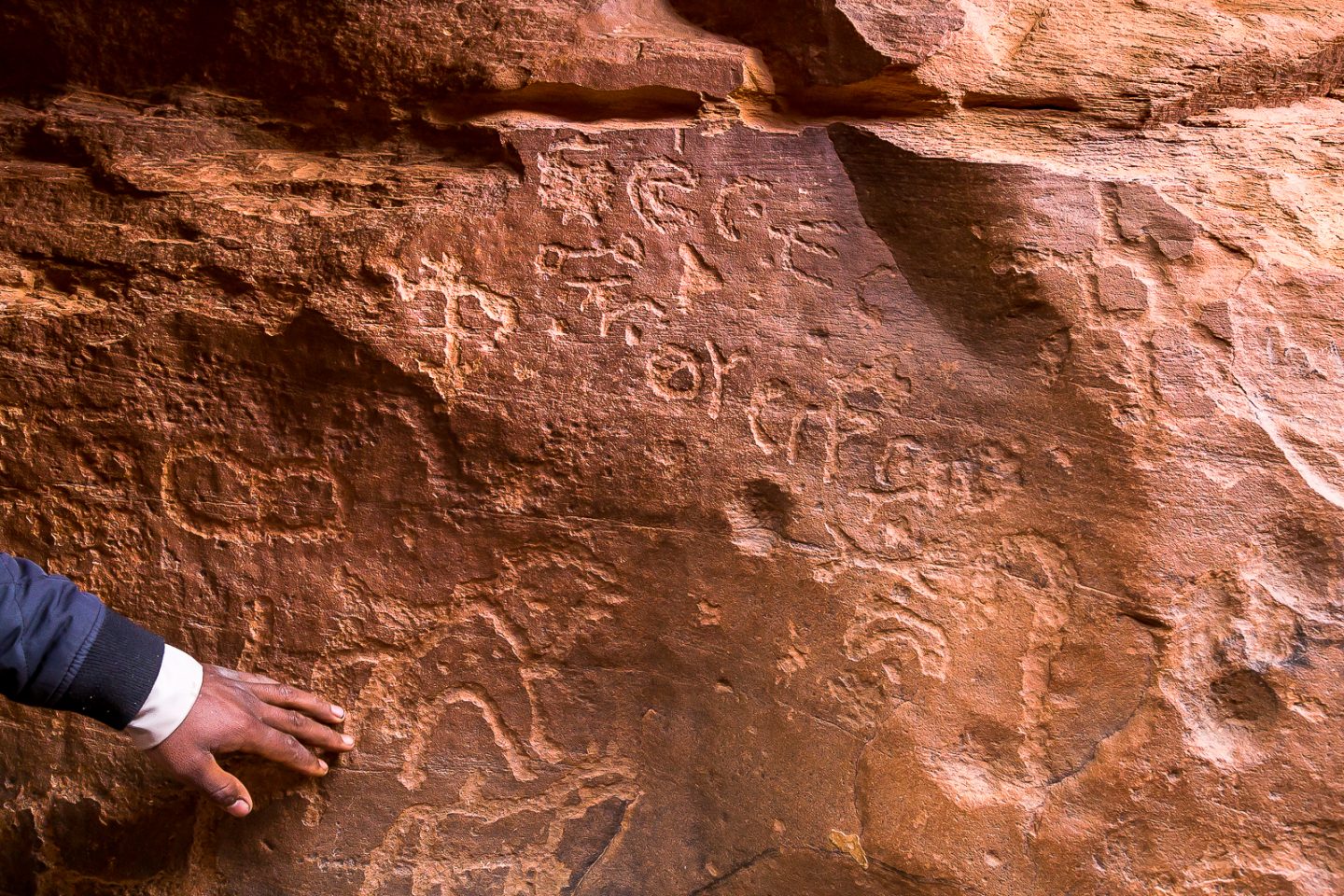 Ancient rock inscriptions, Wadi Rum, Jordan
