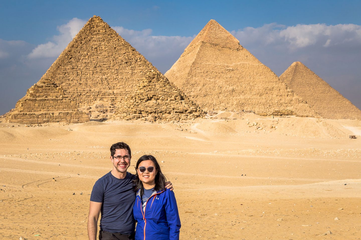 Julie & Carlos at the Pyramids of Giza