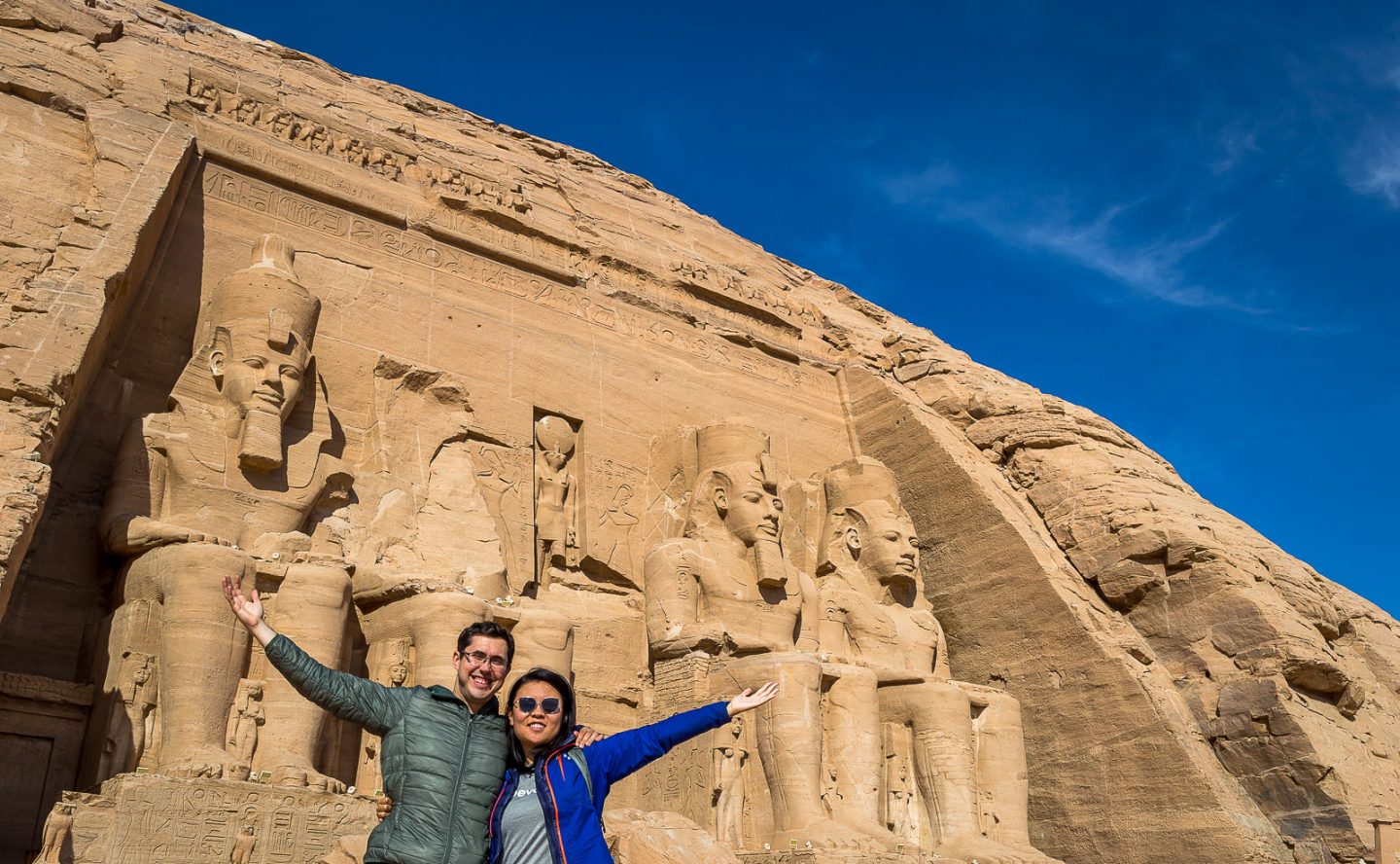 Julie & Carlos at the temples of Abu Simbel