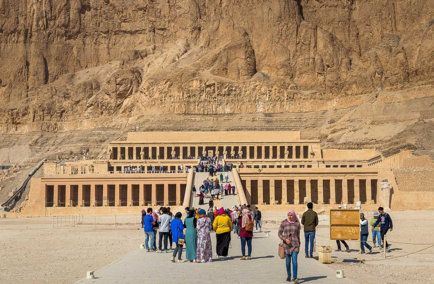 Entering the temple of Queen Hatshepsut