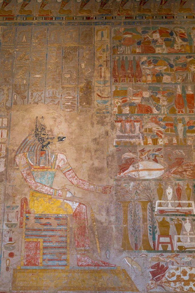 Paintings at the temple of Hatshepsut