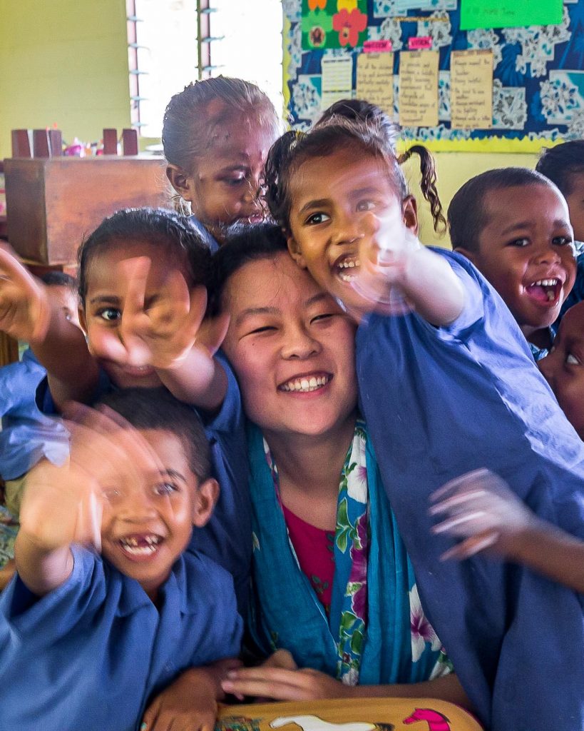 Julie and the kids of the Yasawa Islands, Fiji