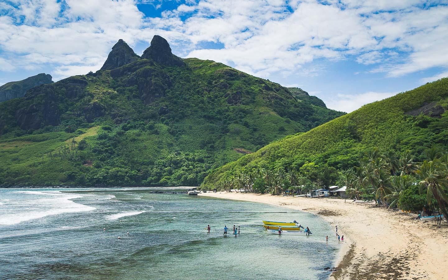 View of the local village in the Yasawa Islands, Fiji