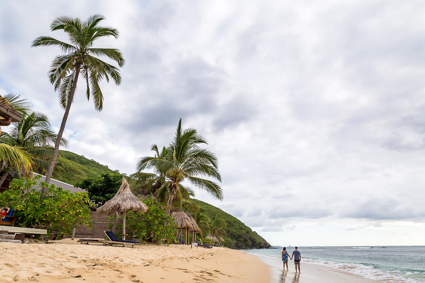 Julie and Carlos at the beach on the Yasawa Islands, Fiji
