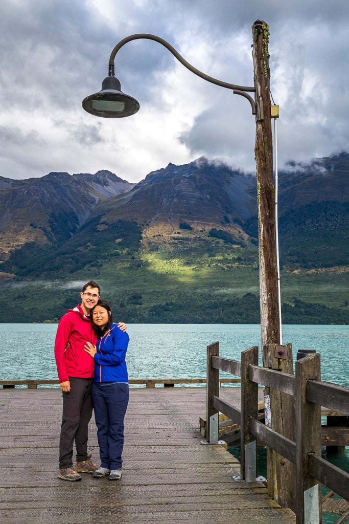 Julie & Carlos at the Glenorchy pier, South Island, New Zealand