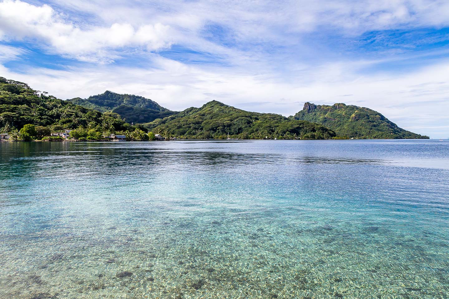 Silhouette of Huahine, French Polynesia