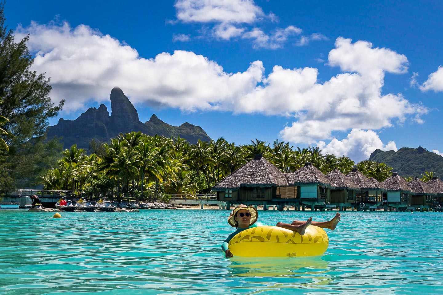 Julie tubing in Bora Bora, French Polynesia