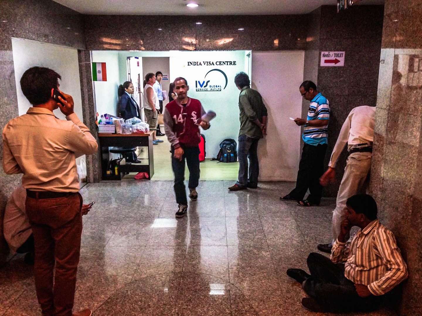 Waiting for the IVS office to open, Bangkok, Thailand