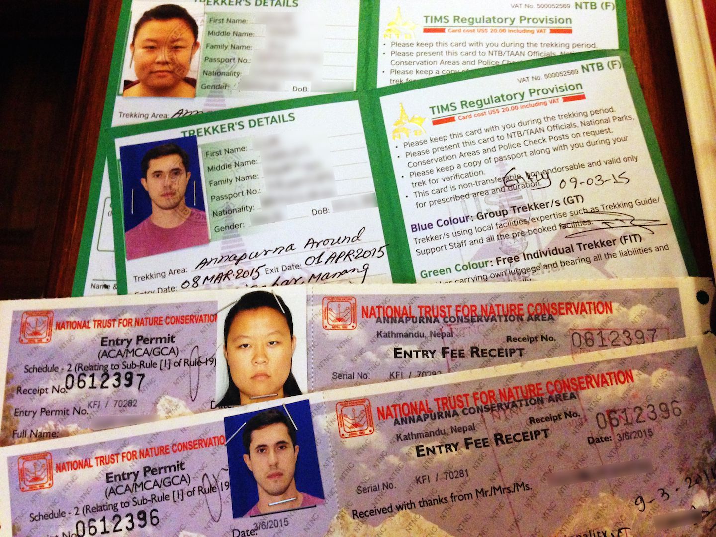 TIMS card and ACAP permits