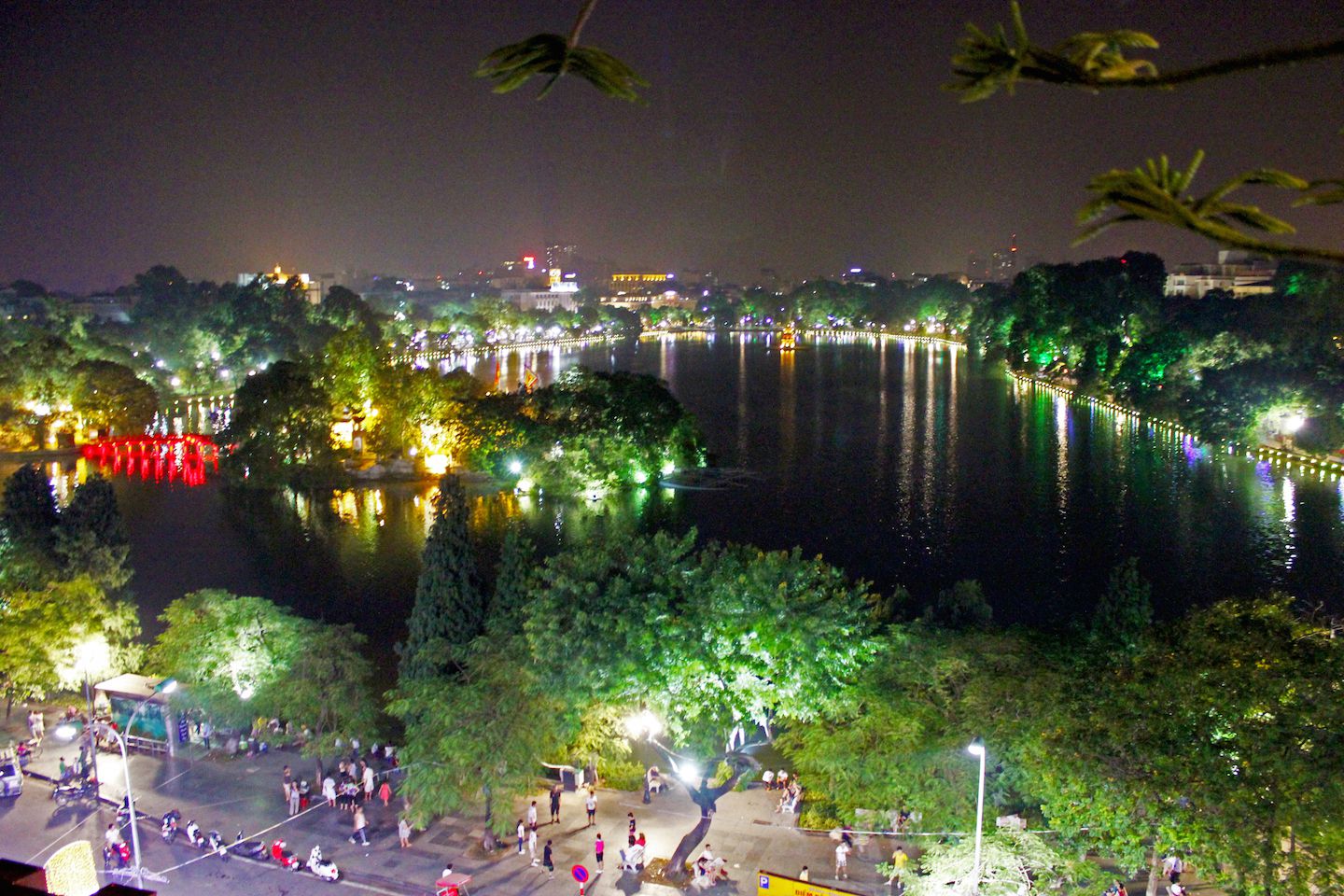Aerial view of Hoan Kiem Lake in Hanoi