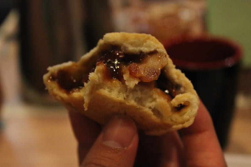BBQ Pork filling in the Baked Bun at Tim Ho Wan.