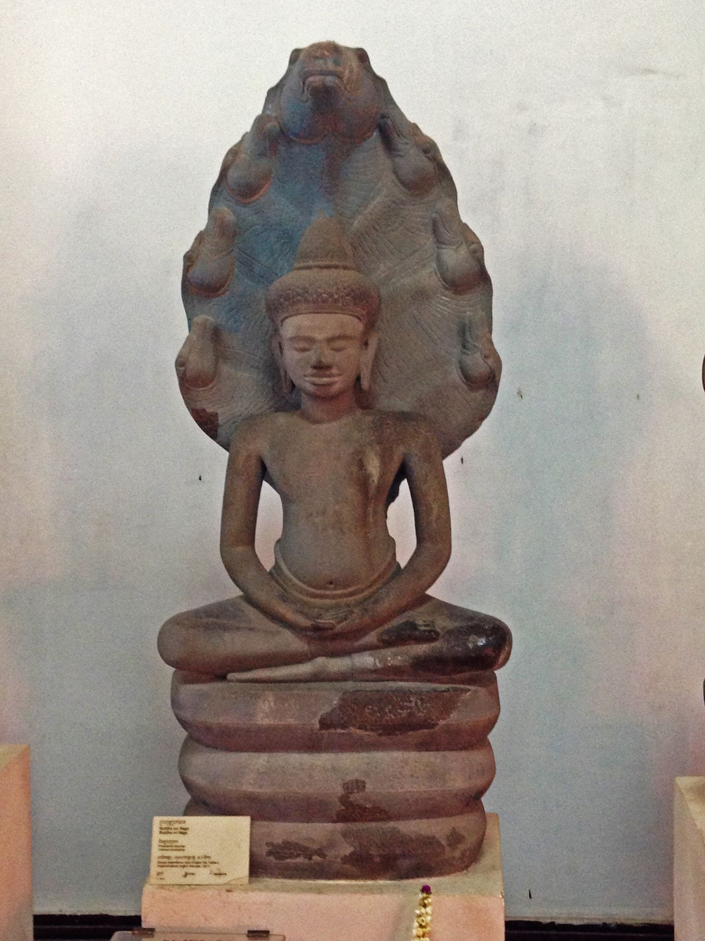 Buddha sitting on a 7-headed naga at the National Museum in Phnom Penh