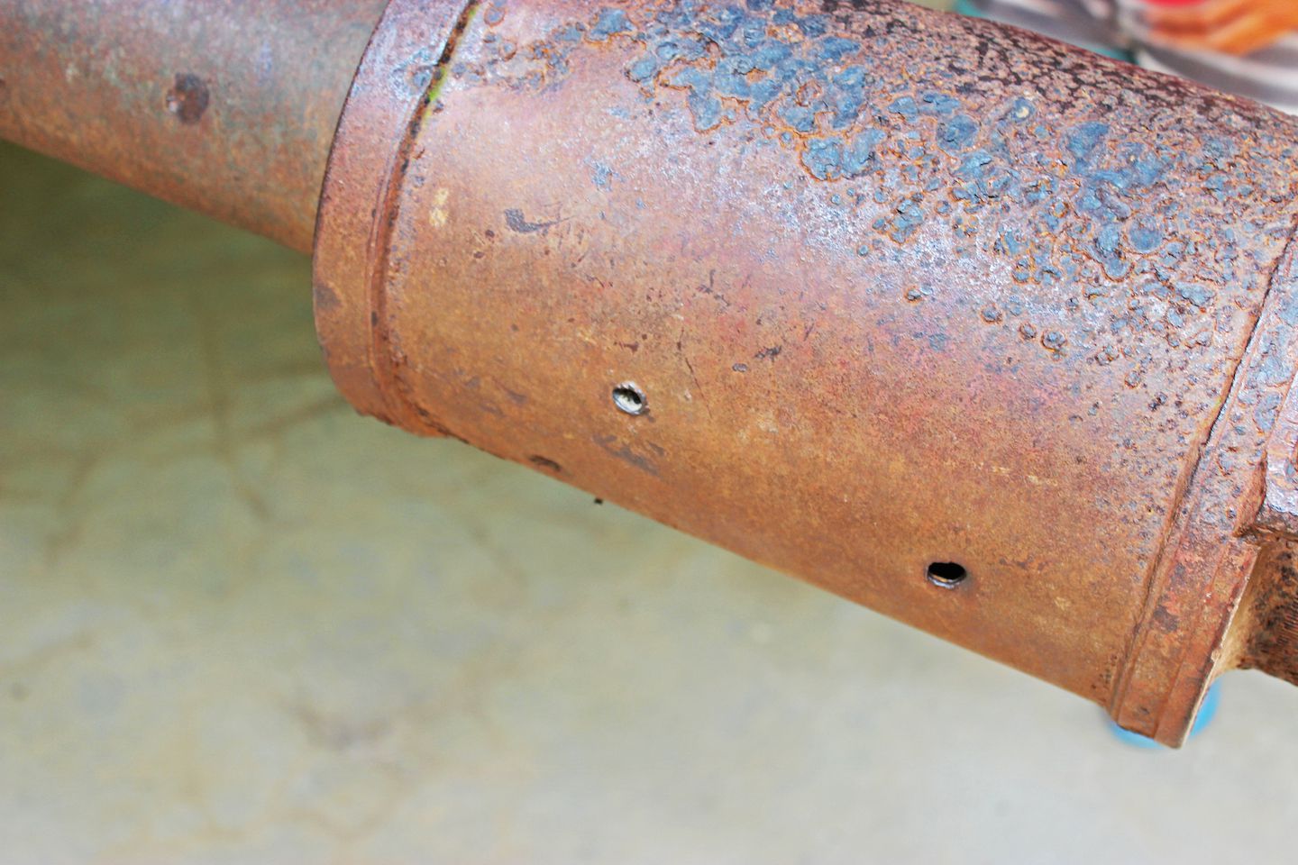 Bullet holes on a tank