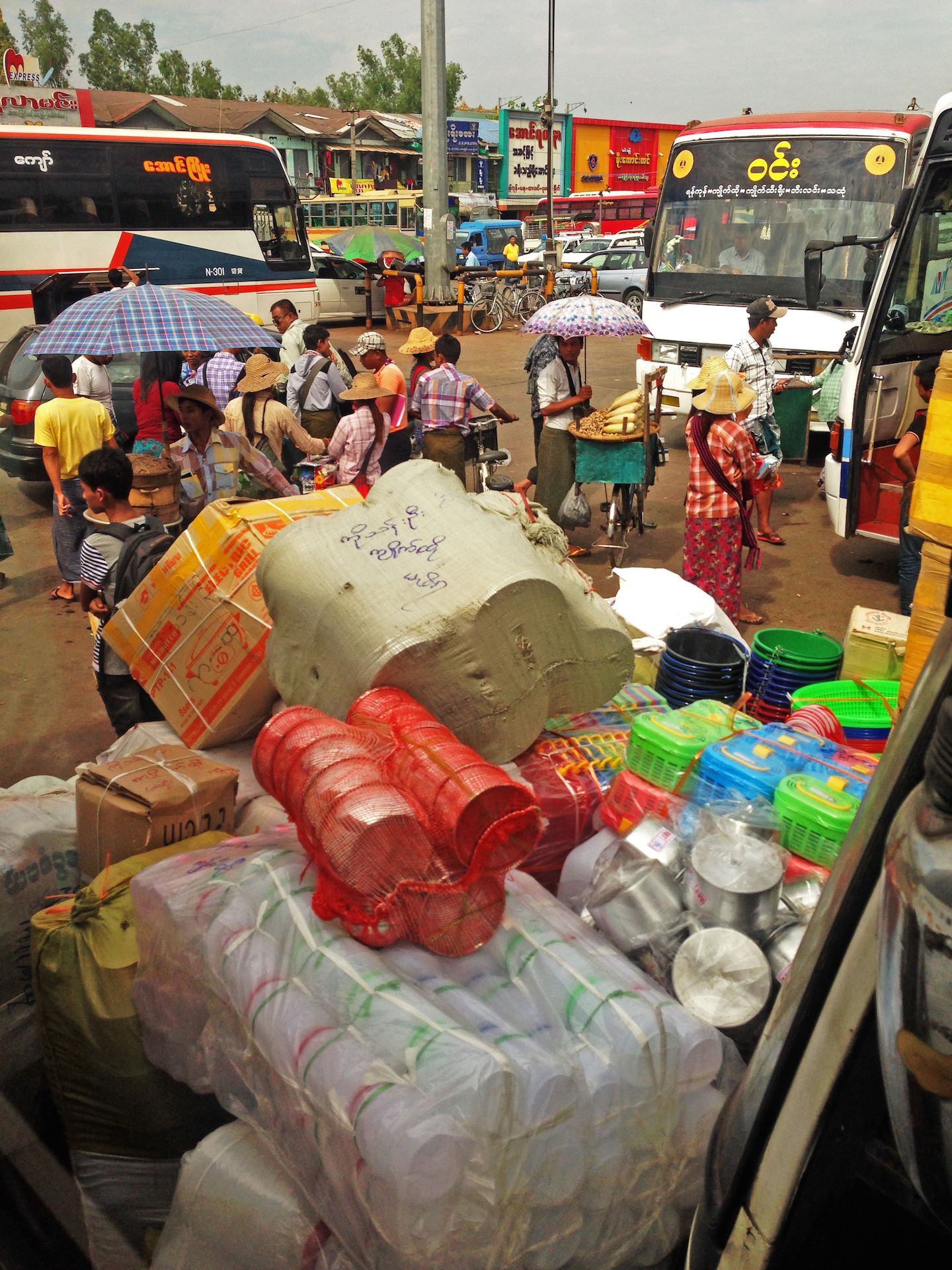 Bus station in Yangon, Myanmar