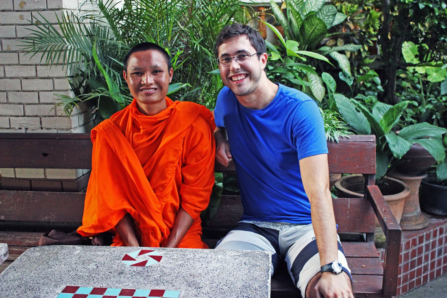 Carlos and Nop during the Monk Chat Program