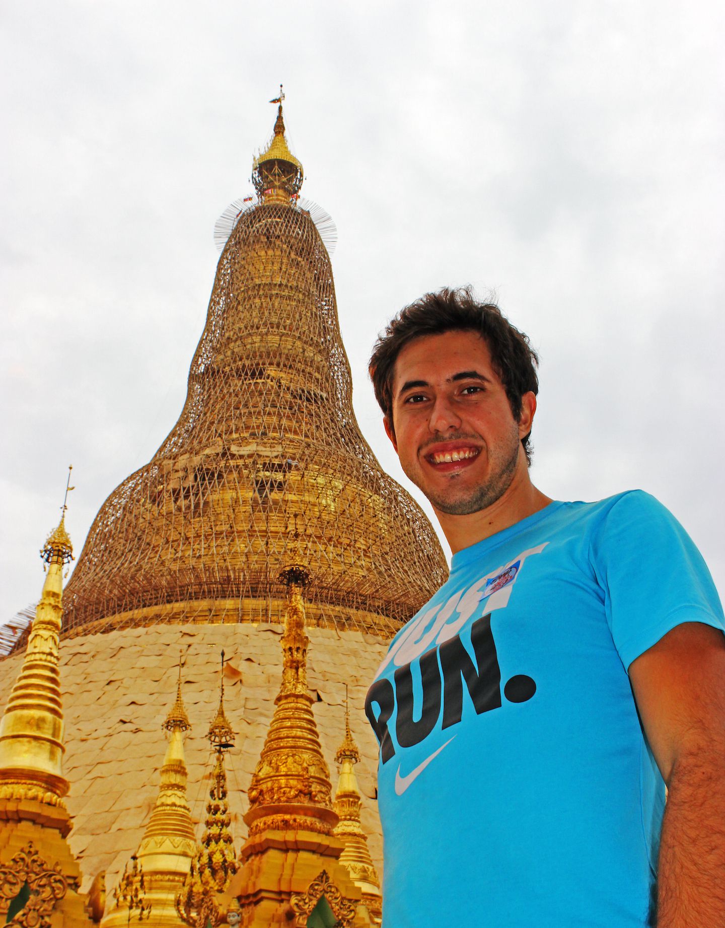 Carlos at Schwedagon Pagoda, Yangon, Myanmar