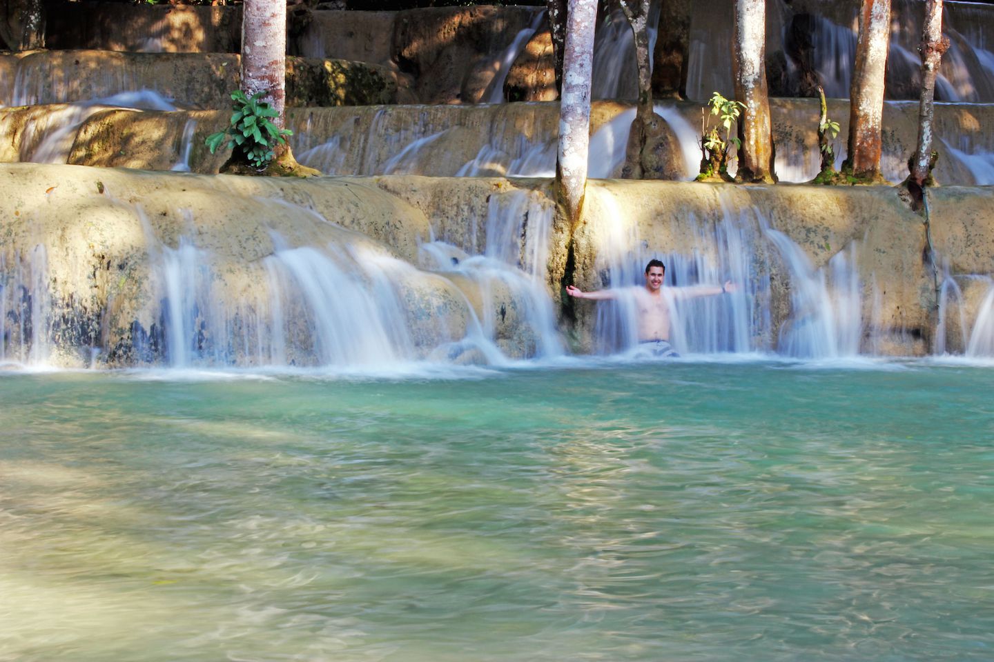 Carlos at the Tad Sae Falls, Luang Prabang, Laos