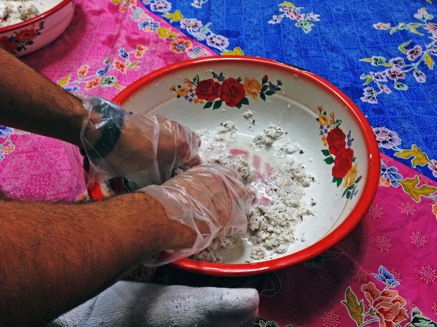 Carlos making coconut milk